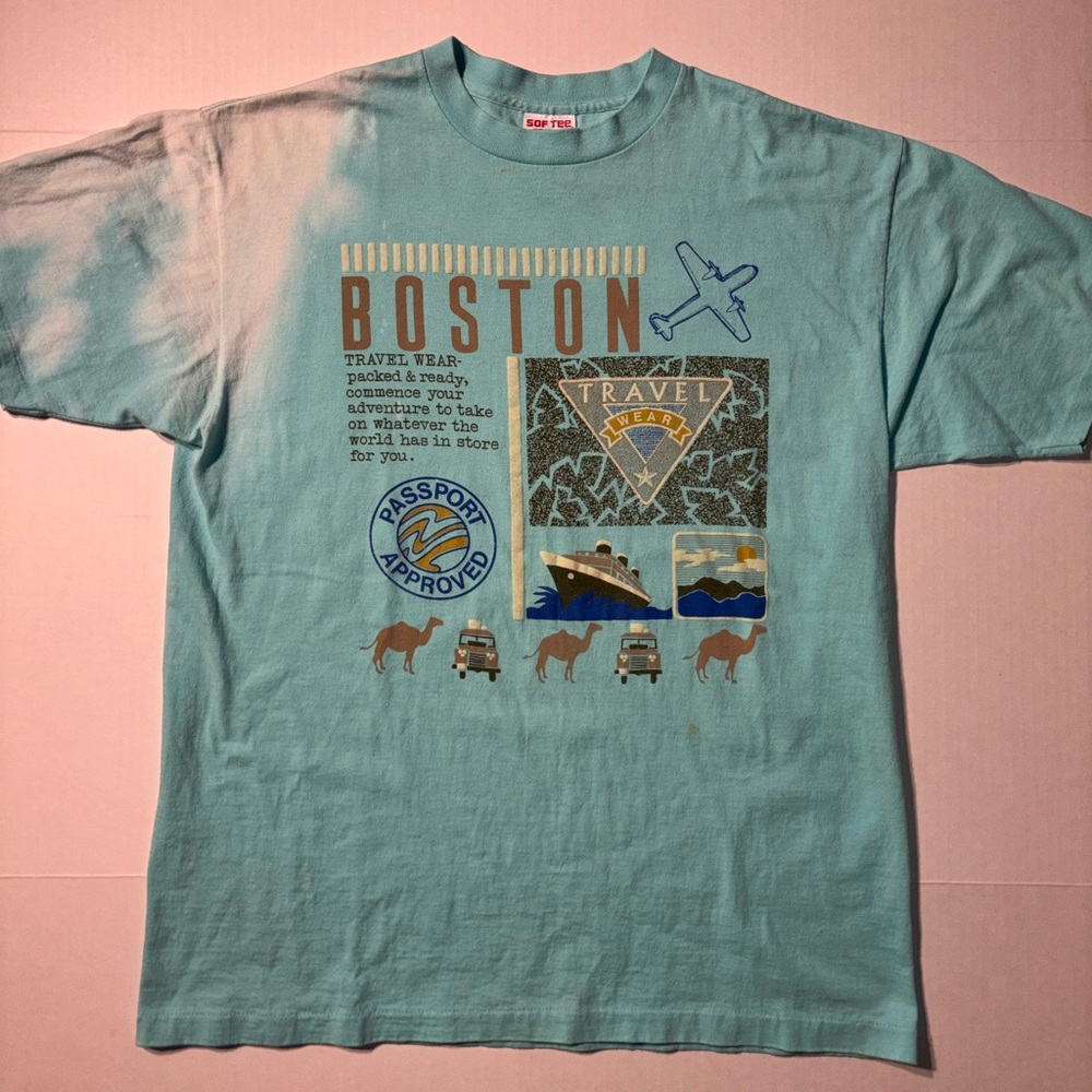 Vtg Boston Travel Wear Souvenir Tourist 90’s Single Stitch Tee Jays T-shirt XL